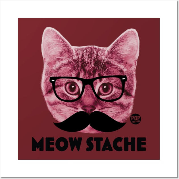 MEOW STACHE Wall Art by toddgoldmanart